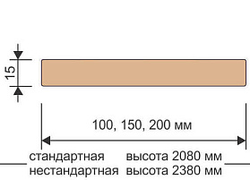 Планка стыковочная для доборов (ока) (без отделки, 3х20х2080)